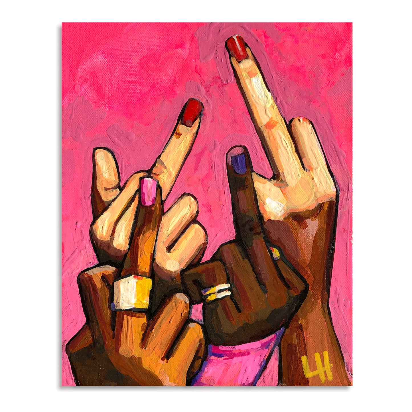 8 x 10 'Middle Fingers Up' Print