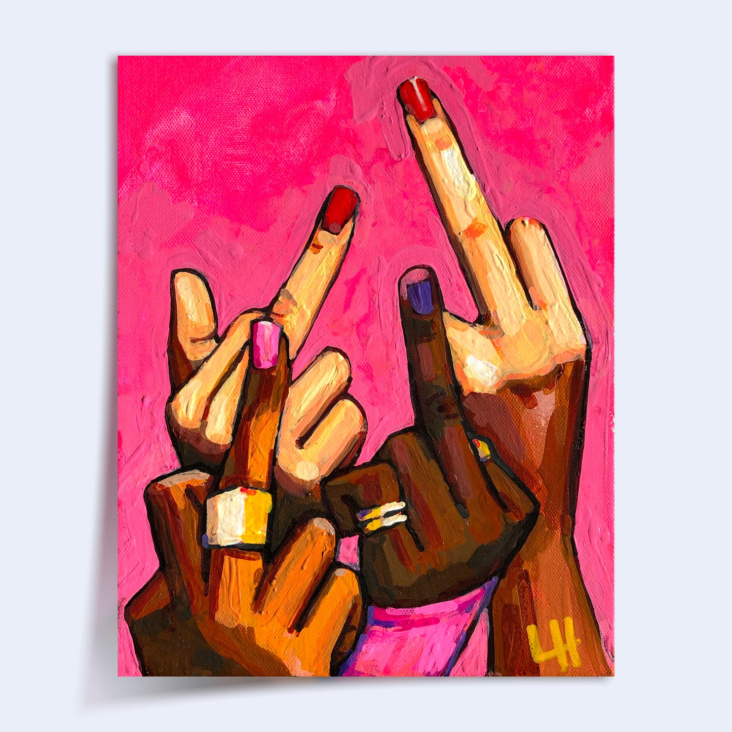 8 x 10 'Middle Fingers Up' Print