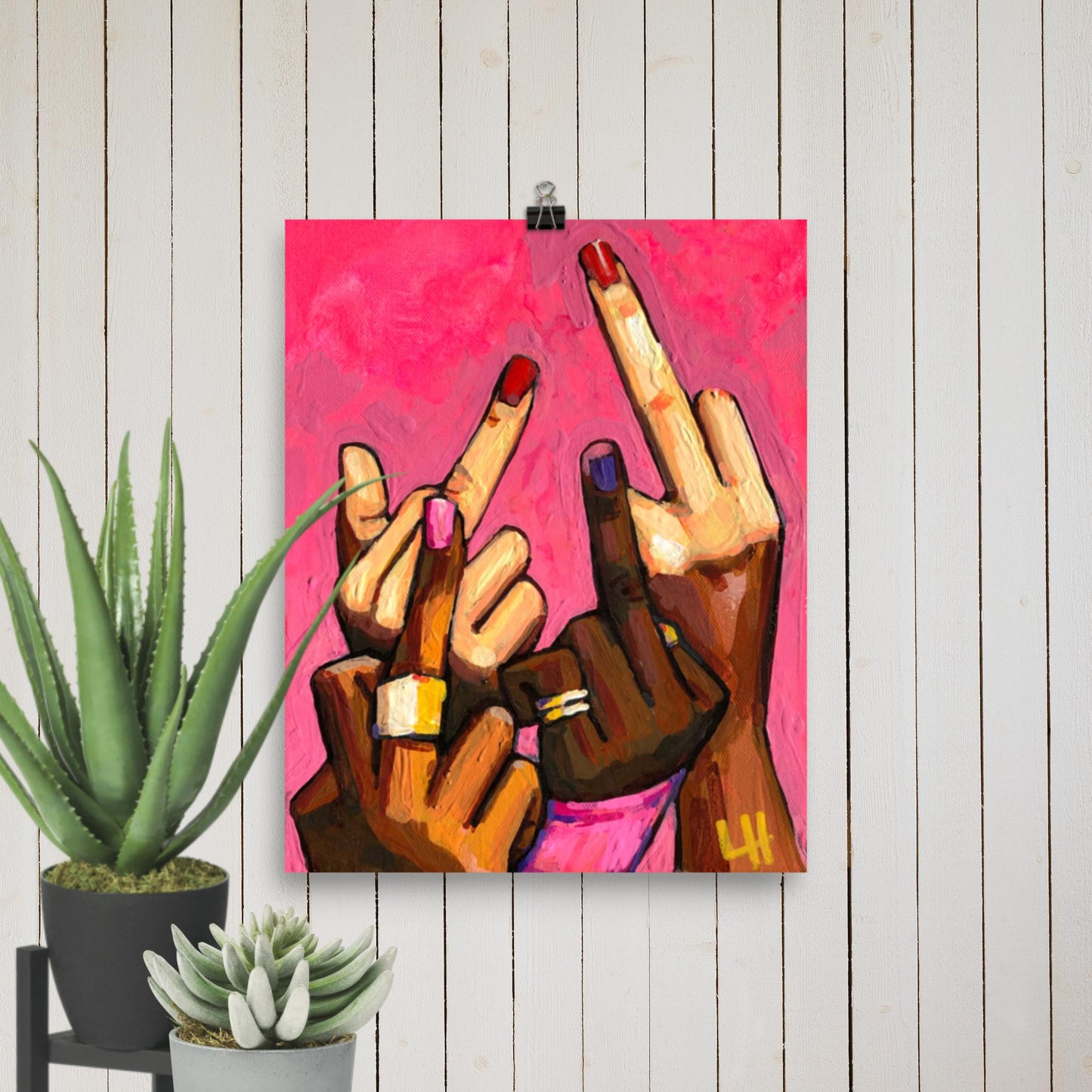 8 x 10 'Middle Fingers Up' Print