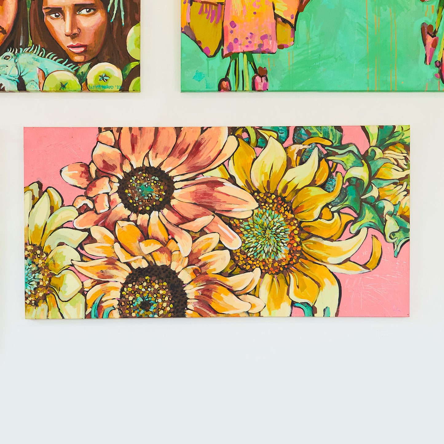Sunflowers on Pink