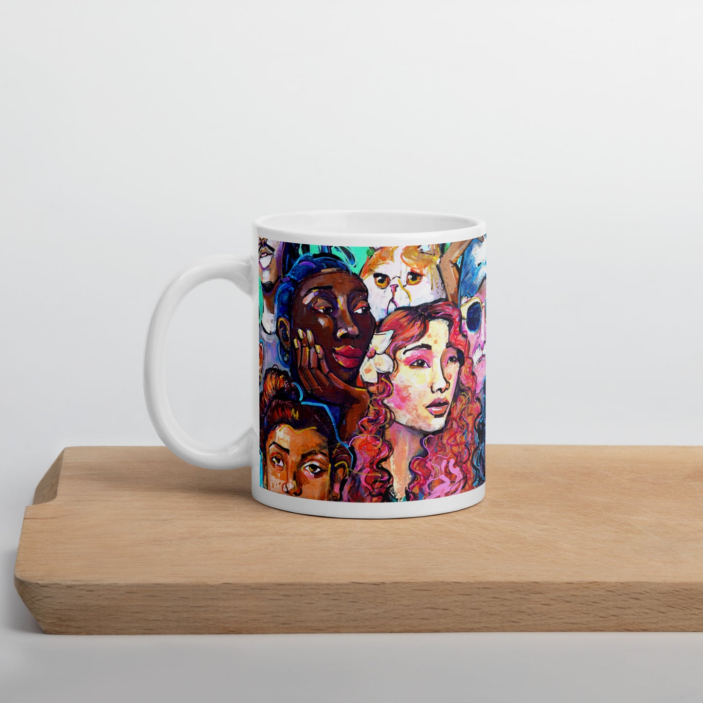 White glossy mug