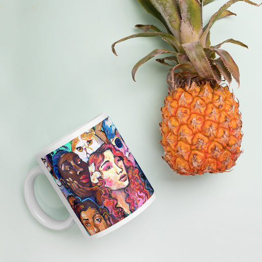 White glossy mug
