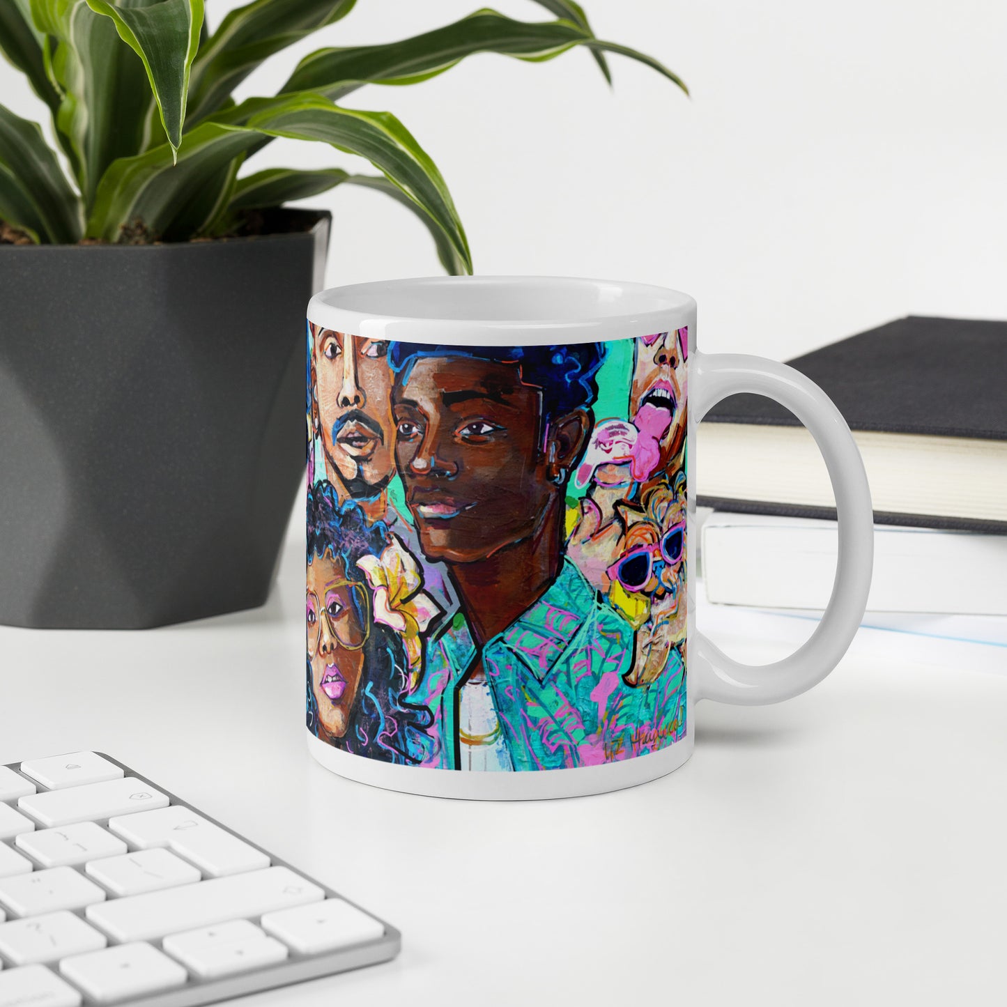 White glossy mug