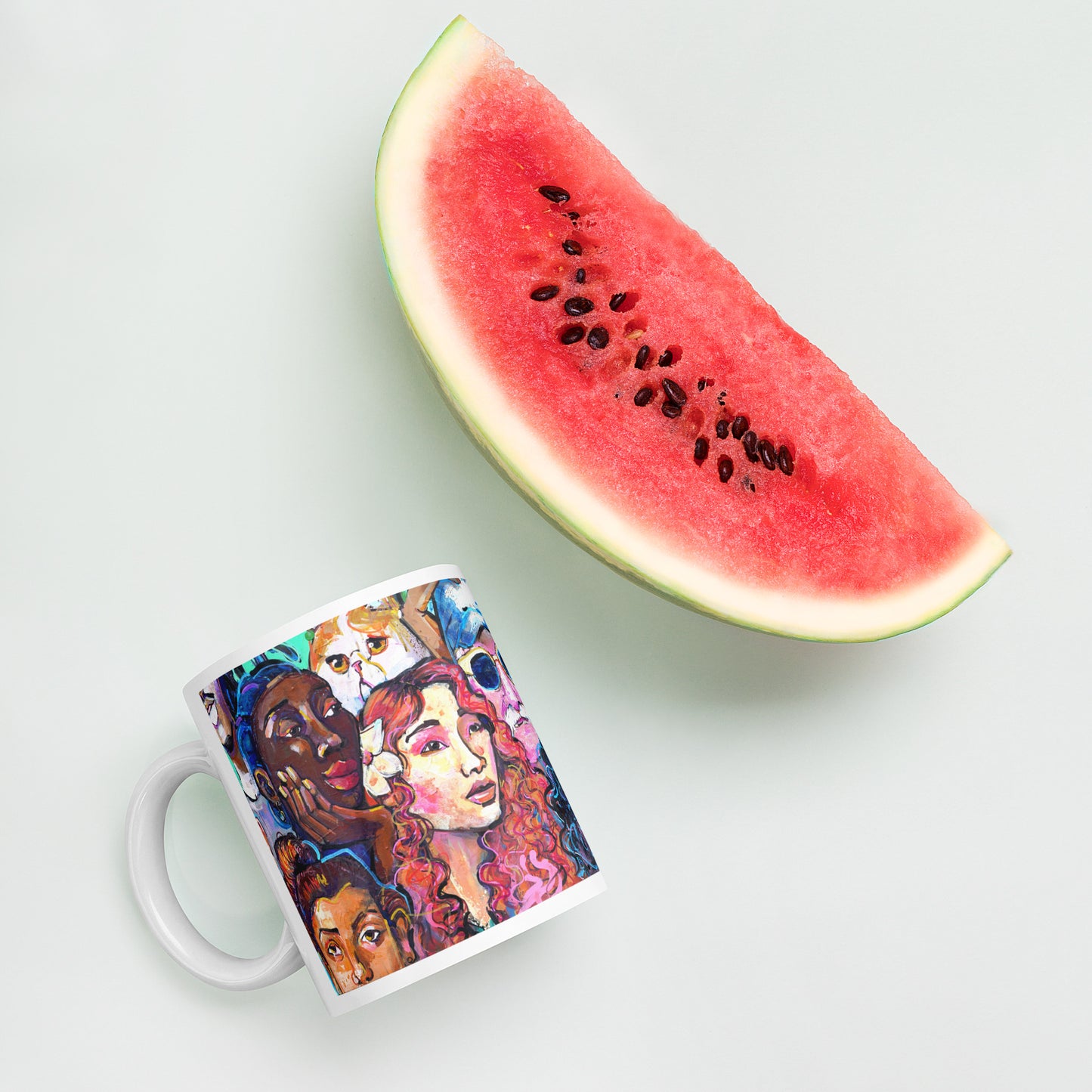 White glossy mug