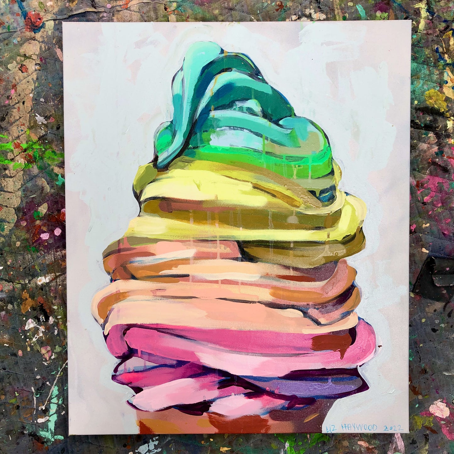 Rainbow Soft-Serve on Gray