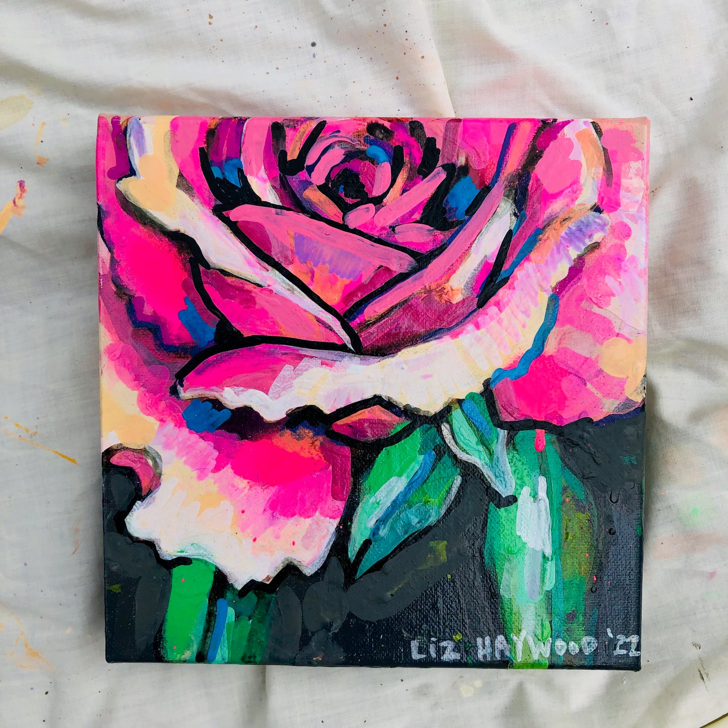 Rose on Charcoal