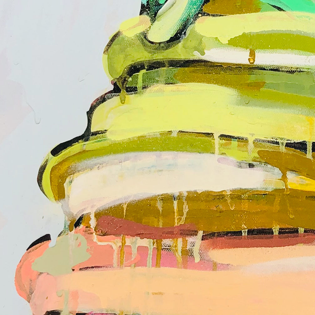 Rainbow Soft-Serve with Coral Drips