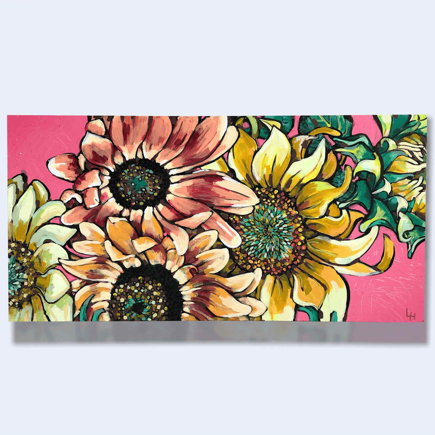 Sunflowers on Pink