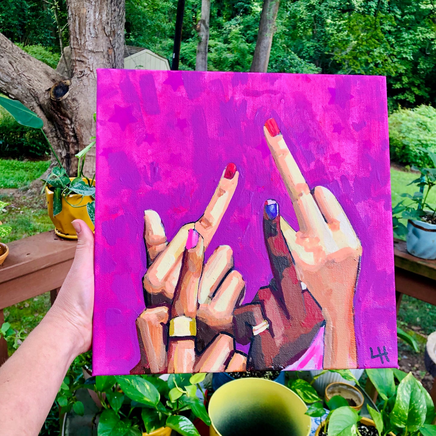 Middle Fingers on Slutty Pink