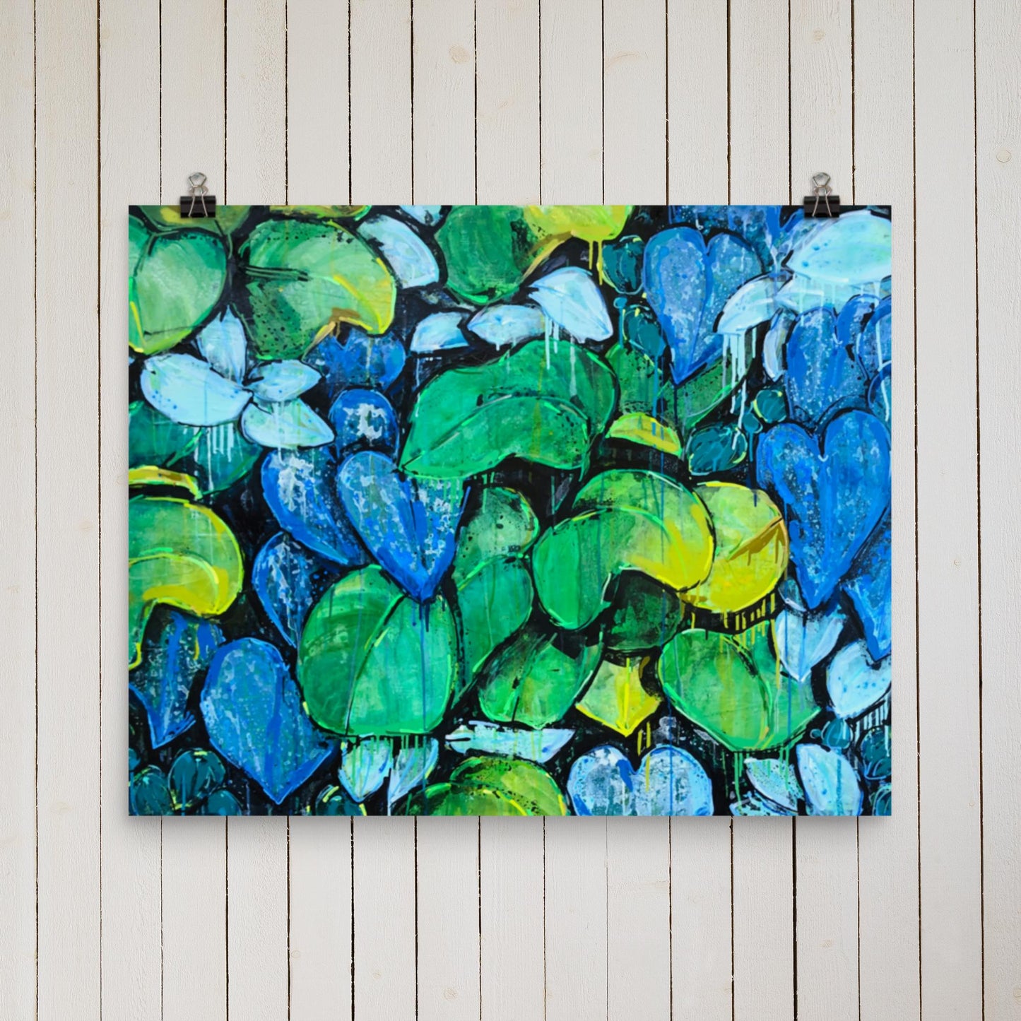 16 x 20 'Green & Blue Plants' Print