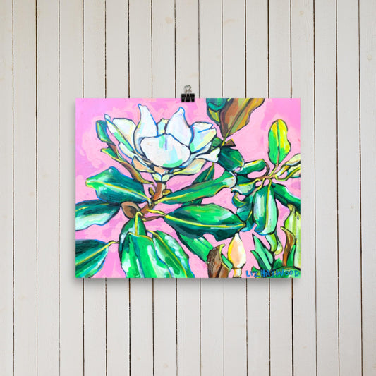 8 x 10 "Magnolia on Pink" Print