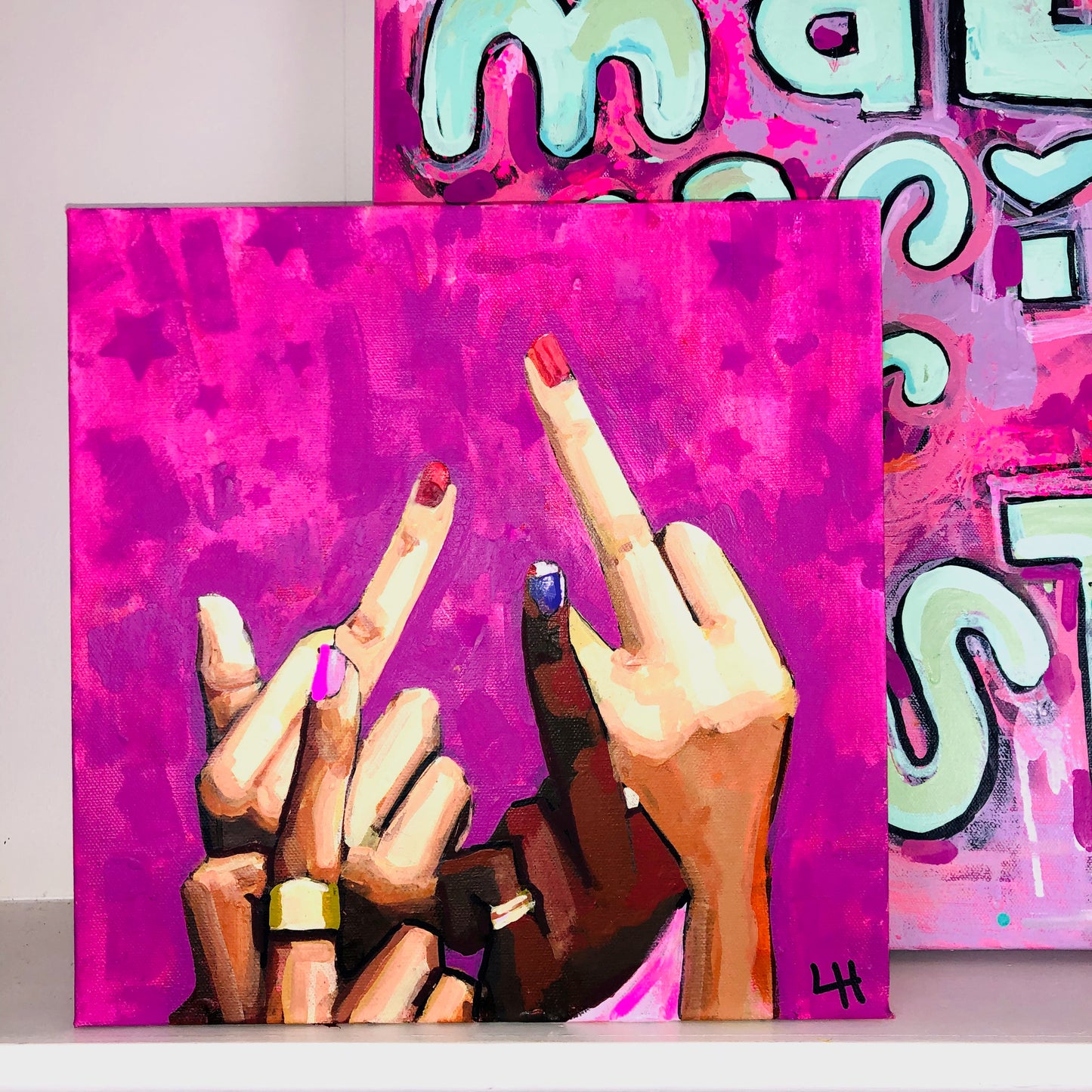 Middle Fingers on Slutty Pink