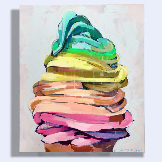 Rainbow Soft-Serve on Gray