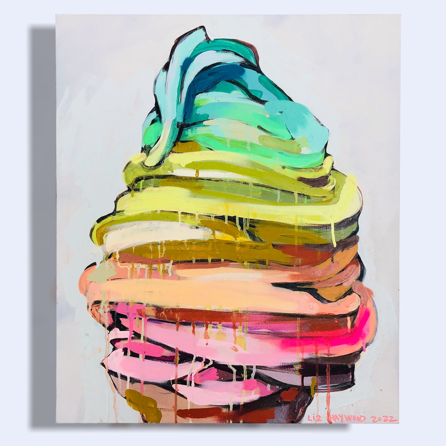 Rainbow Soft-Serve with Coral Drips