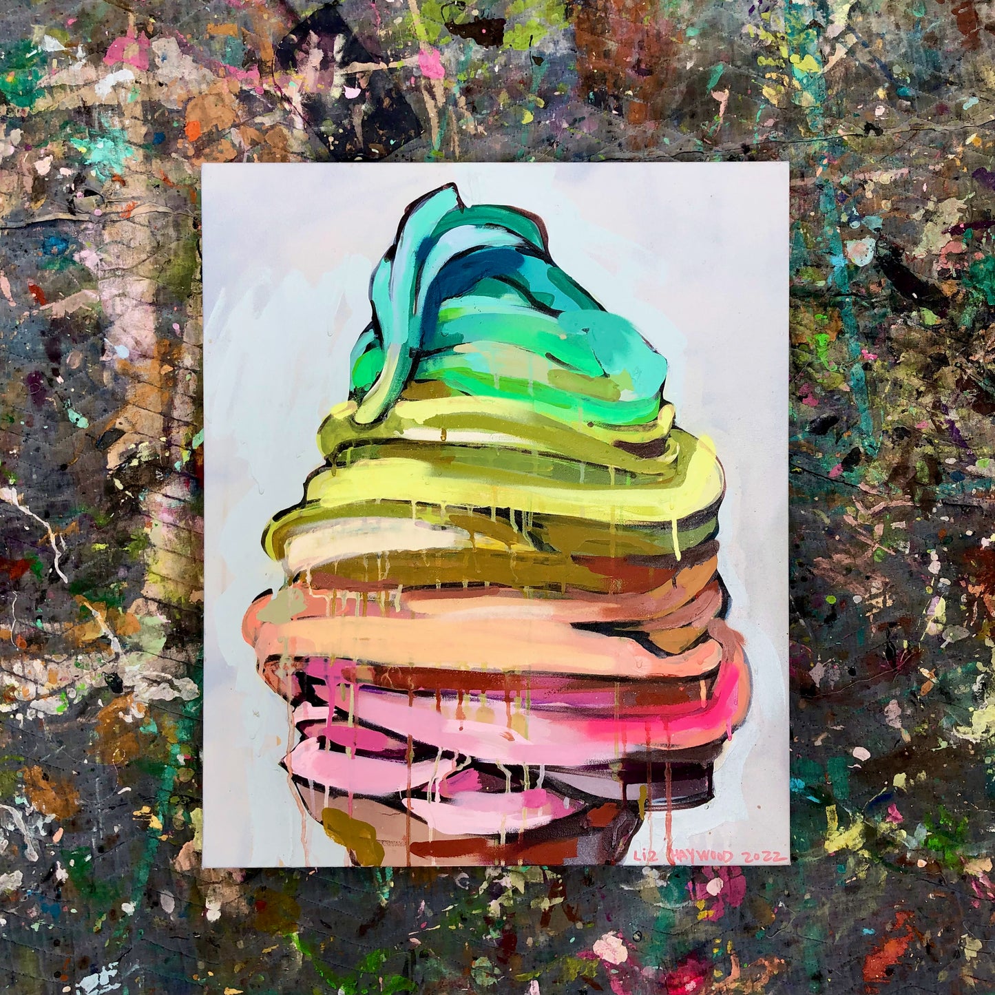 Rainbow Soft-Serve with Coral Drips